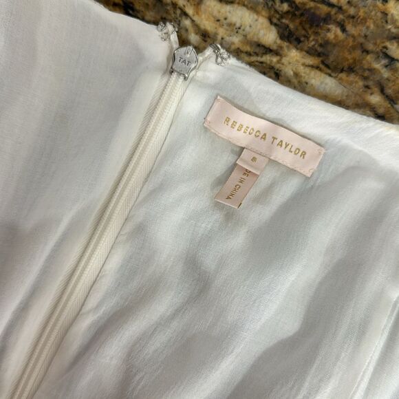 Rebecca Taylor Flutter Sleeves Yarn Dye Striped Midi Dress Size 8 - Picture 7 of 12